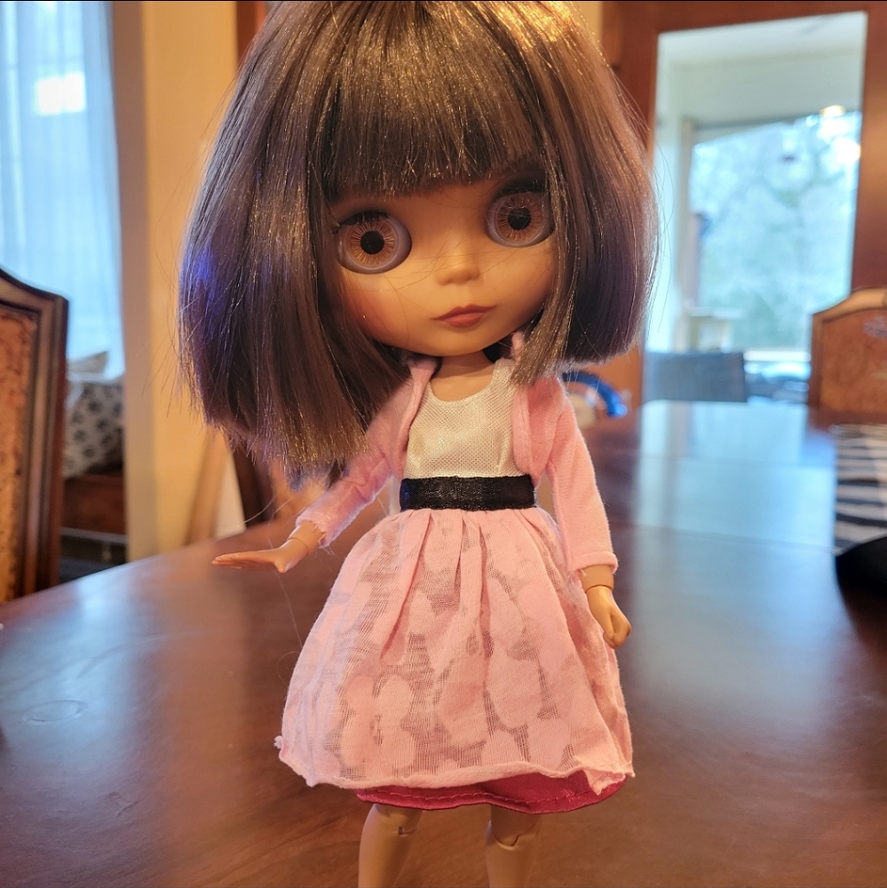 2 piece Blythe pink dress and bolero jacket